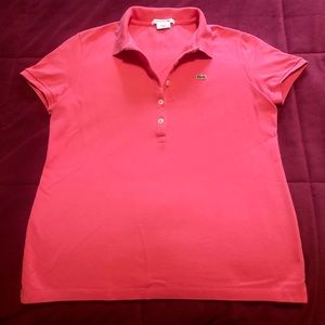 Women’s Lacoste pink polo size 42 (medium)